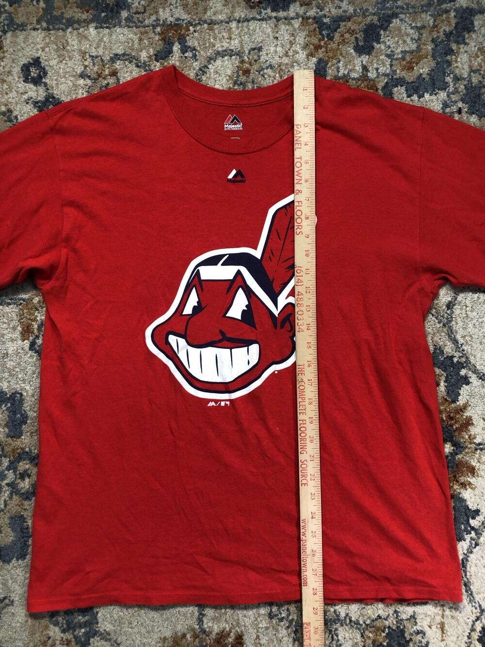 Cleveland Indians Shirt Mens Large Red MLB Baseball Majestic Chief Wahoo Tee - Picture 9 of 10